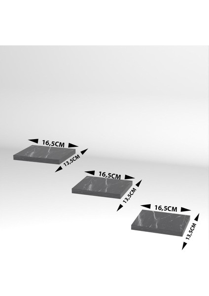 Duvar Rafı Dekoratif 3 Adet Çiçeklik Kare Beyaz indirimleri