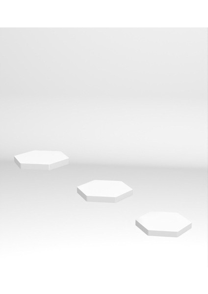 Duvar Rafı Dekoratif 3 Adet Çiçeklik Altıgen Beyaz fırsatları