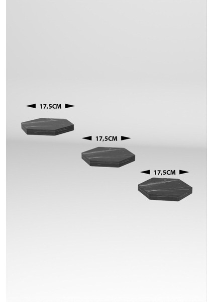 Duvar Rafı Dekoratif 3 Adet Çiçeklik Altıgen Beyaz indirimleri