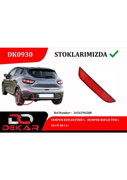 Tampon Reflektörü L Clio Iv Hb 12 Dpmah