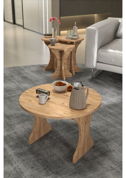 Orta Sehpa ve Zigon Sehpa Mantar Set Atlantik Çam fiyatları