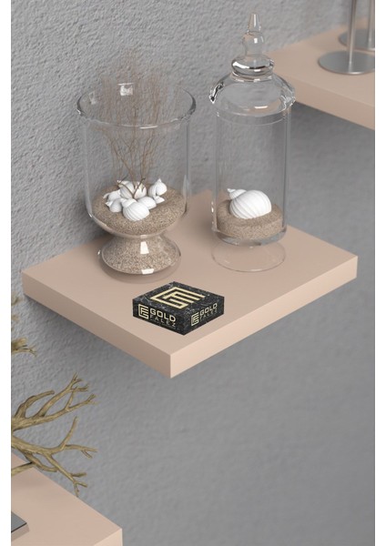 Duvar Rafı Dekoratif 3 Adet Çiçeklik Kare Krem modelleri