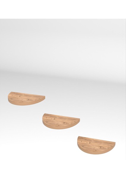 Duvar Rafı Dekoratif 3 Adet Çiçeklik Oval Ceviz fırsatları