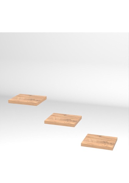 Duvar Rafı Dekoratif 3 Adet Çiçeklik Kare Ceviz fırsatları