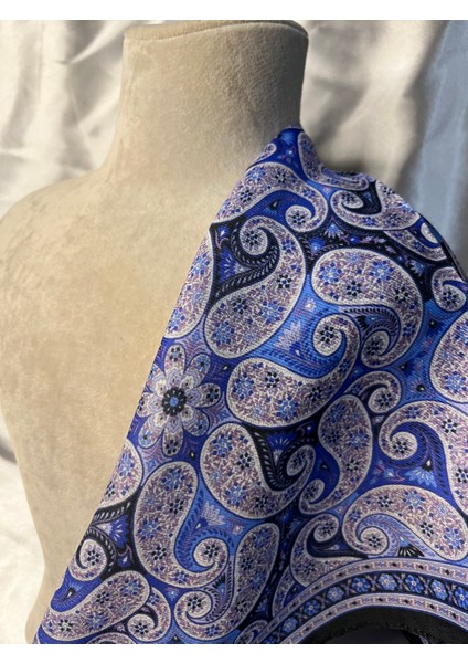 Erkek Kadın Unisex Mavi Paisley Desenli Şık Soft Fular – Günlük ve Özel Gün Kombinleri Için fiyatları