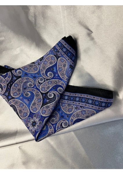 Erkek Kadın Unisex Mavi Paisley Desenli Şık Soft Fular – Günlük ve Özel Gün Kombinleri Için modelleri