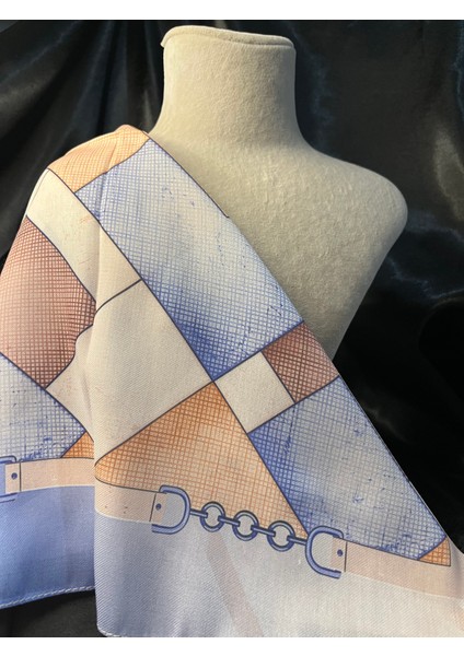 Kadın Geometrik Desenli Şık Soft Fular – Pastel Renkli Zarif Boyun Aksesuarı fiyatları