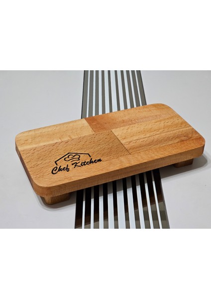 24X12CM Dikdörtgen Ahşap Yağdanlık Altlığı, Baharat, Sunum Standı, Çok Amaçlı Mutfak Tabağı, 4 Ayaklı