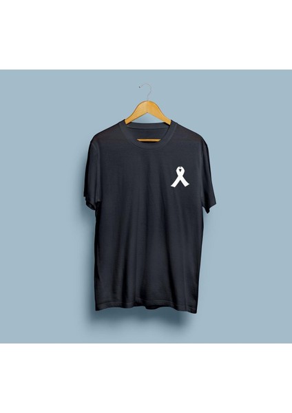 Oversize Saygı Duruşu Siyah Kurdela Tasarım Unisex T-Shirt fiyatları