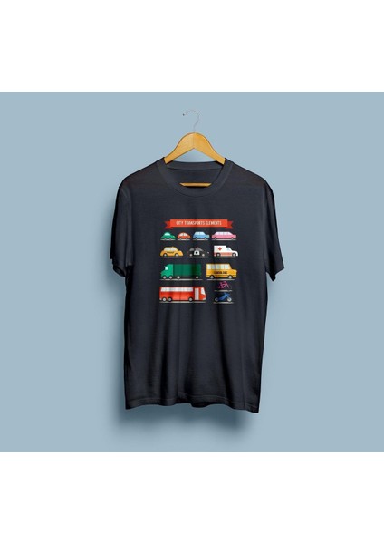 Oversize Toplu Taşıma Araçları Tasarım Unisex T-Shirt
