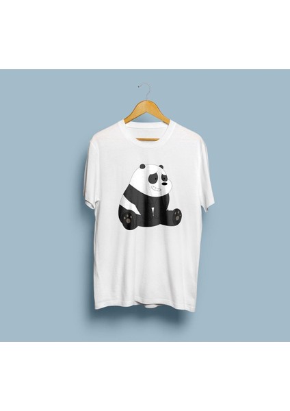 Oversize Panda Tasarım Unisex T-Shirt