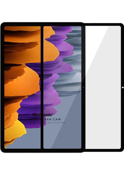 Samsung Galaxy Tab S7 Plus T970 Tam Kaplayan Ekran Koruyucu Siyah