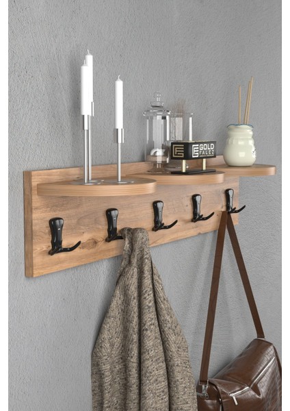 Askılık Duvar Elbise Askılığı Portmanto 80 cm Ceviz fiyatları