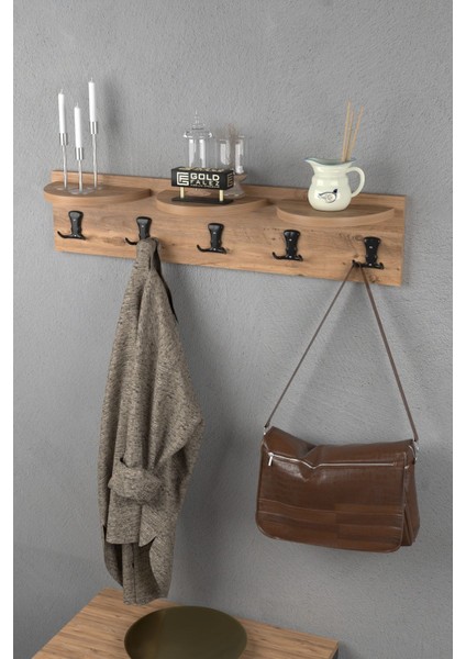 Askılık Duvar Elbise Askılığı Portmanto 80 cm Ceviz modelleri