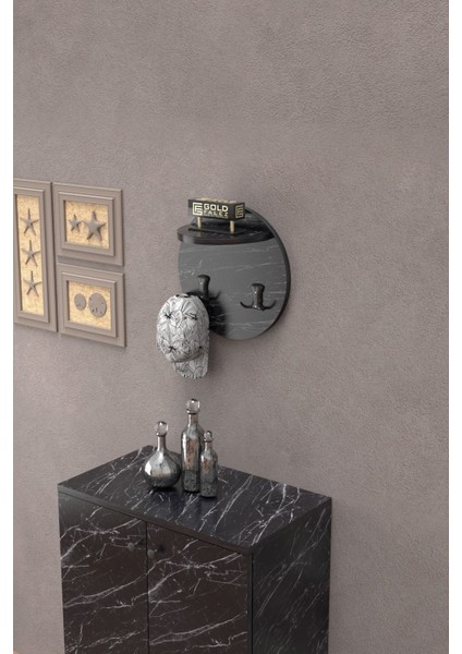 Askılık Duvar Elbise Askılığı Portmanto Üstü Siyah Mermer Desen fiyatları