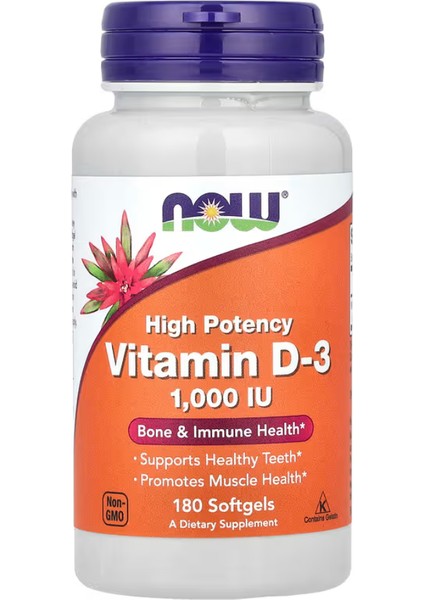 Vitamin D-3 High Potency 1000 IU 180 Softgels