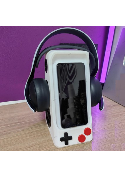 Hoparlör Kolonu Görünümlü Kulaklık ve Telefon Tutucu (Şarj Kablosu Kanalı Mevcuttur.) modelleri