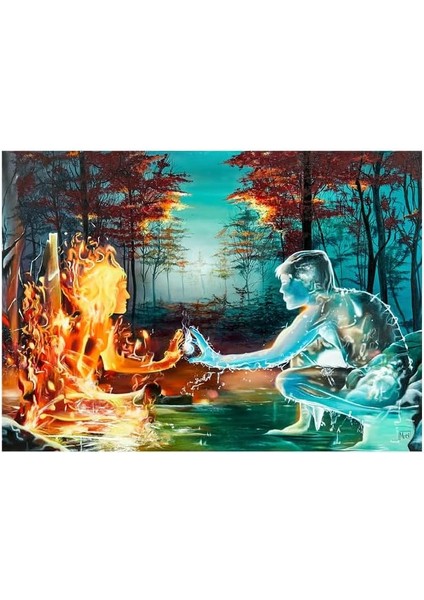 1000 Parça Puzzle - Fıre And Water (Ateş ve Su)