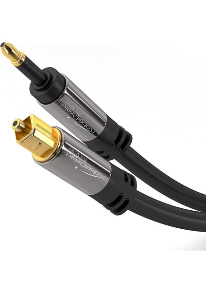 - 1,5m - Mini Toslınk Kablosu (Dijital Ses Kablosu, Optik, Toslınk-Mini Toslınk, Fiberoptik Kablo/lwl, Dijital Ses Sinyalini Televizyona/amplifikatöre/hi-Fi Cihaza Iletir, Siyah)