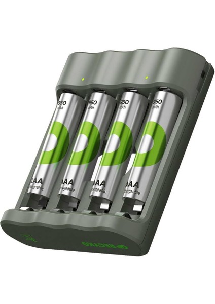 B441 USB Pil Şarj Cihazı 4 Adet 950MAH Aaa Ince Pilli Set