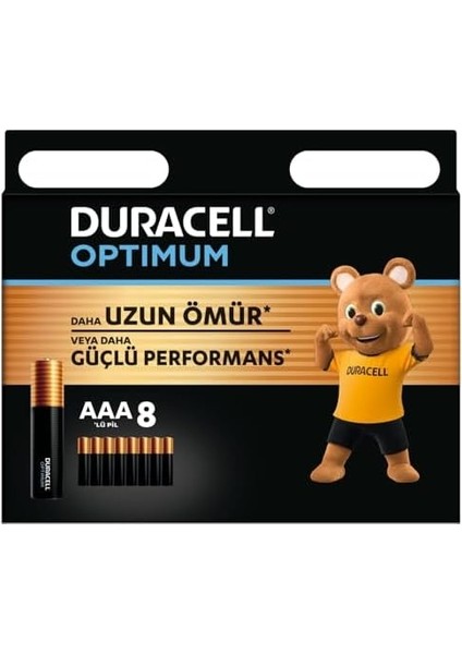 Optimum Aaa Ince Kalem Pil (8 Li Paket) - Alkalin Pil 1,5V - Pil Saklama Paketi - LR03 MX2400
