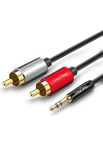 3.5mm Aux To 2 Rca Ses Kablosu 8 Metre