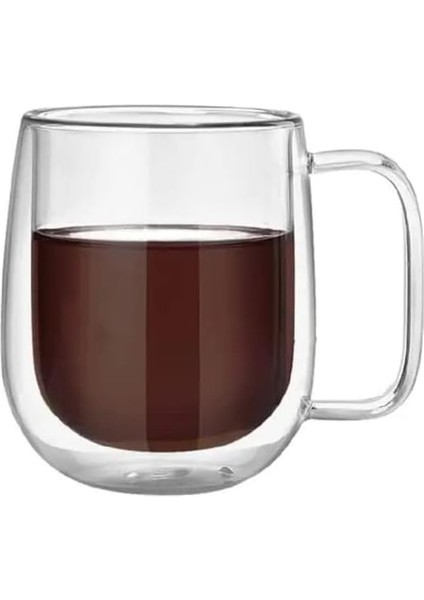 Adet Çift Cidarlı Cam Kupa Bardak 250 ml Çift Camlı Bardak Kupa Double Wall
