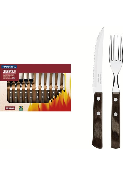 Churrasco 21199/903 Çatal Bıçak Barbekü Seti (12LI Kutu)