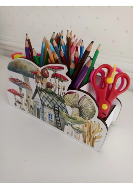 Ahşap Mantar Ev Şeklinde Kalemlik fiyatları