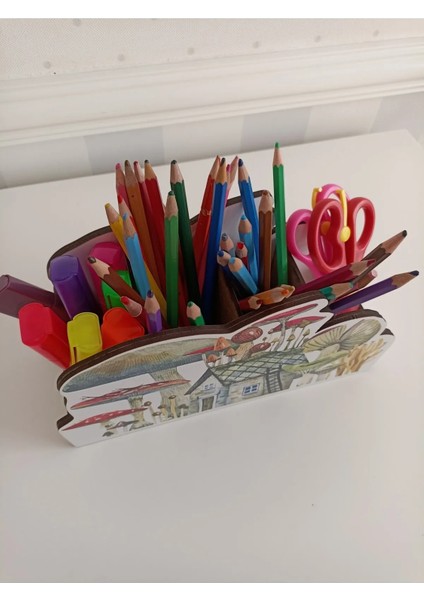 Ahşap Mantar Ev Şeklinde Kalemlik modelleri