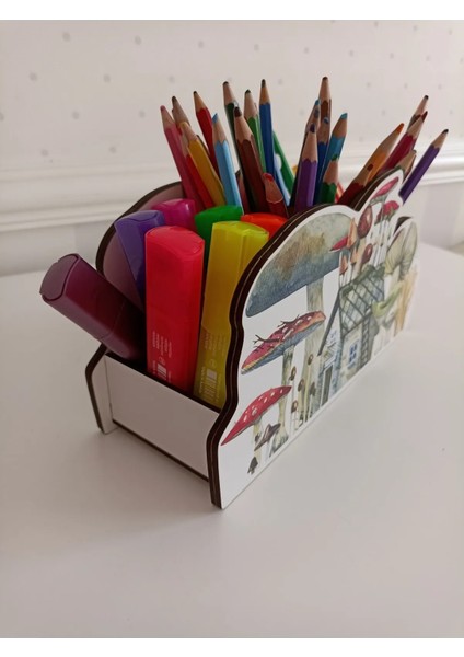 Ahşap Mantar Ev Şeklinde Kalemlik fırsatları