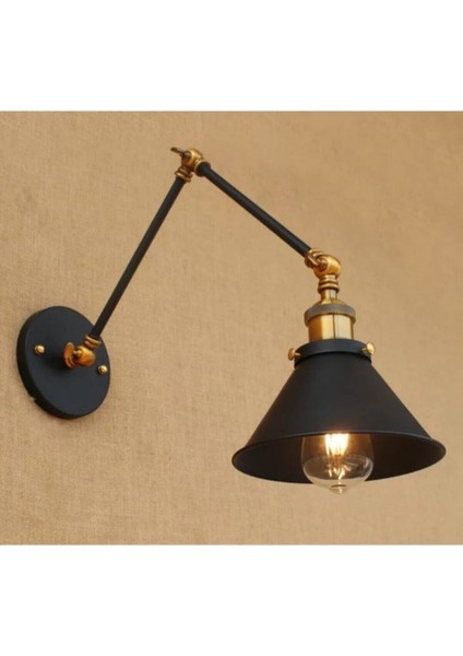 UltraNova Retro Rustik Akrobat Aplik 18cm, Metal, Siyah, Modern Tasarım