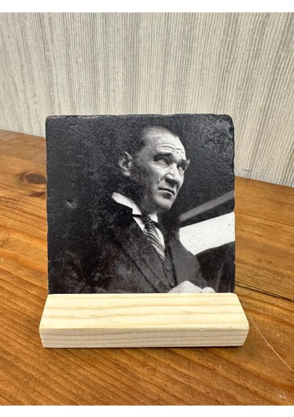 Atatürk Baskılı Taş Masa Üstü Tablo Dekor 10X10CM - Tablo - Dekor fiyatları