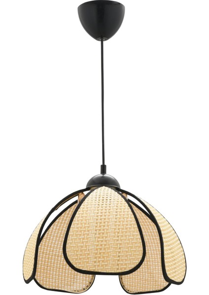 UltraNova Krem ve siyah tonlarında modern hasır sarkıt, tek ampüllü şık tasarım fiyatları