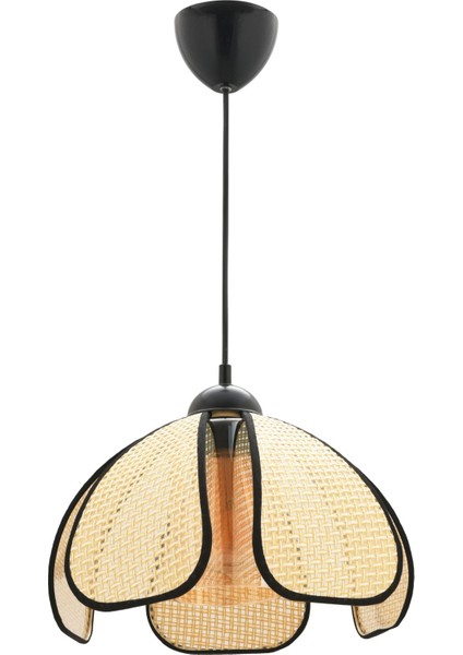 UltraNova Krem ve siyah tonlarında modern hasır sarkıt, tek ampüllü şık tasarım modelleri