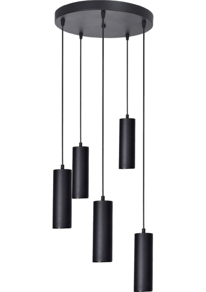 UltraNova Modern 5'li siyah alüminyum spot avize, salon, yatak odası ve mutfak için ideal