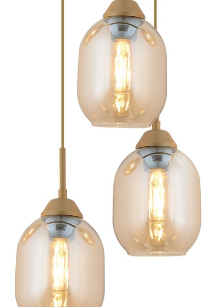 UltraNova Modern 3'lü yuvarlak metal avize, şık ve estetik salon dekoru için ideal. fırsatları