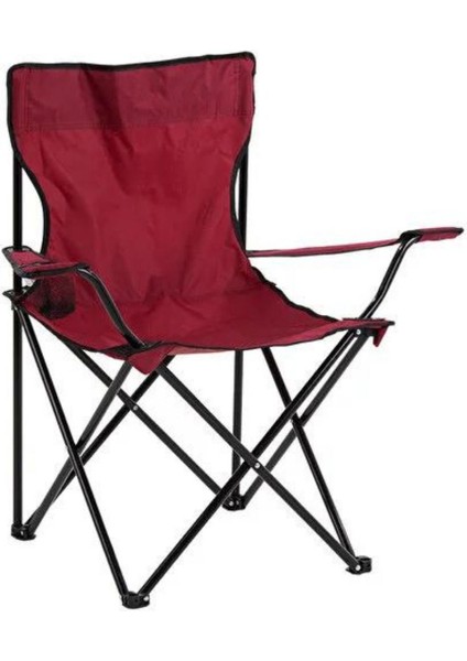 UltraNova Kamp Sandalyesi, Metal, Kırmızı, Hafif ve Dayanıklı, Konforlu Outdoor Oturma Koltuğu