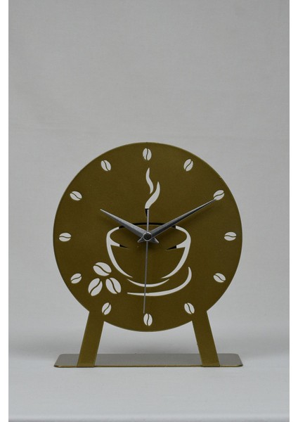 UltraNova Altın renk metal lazer kesim mekanizmalı sessiz masa saati, şık ve dayanıklı tasarım