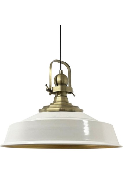 UltraNova Şık beyaz metal avize, retro tasarım, 41x28 cm, salon ve cafe kullanımı indirimleri