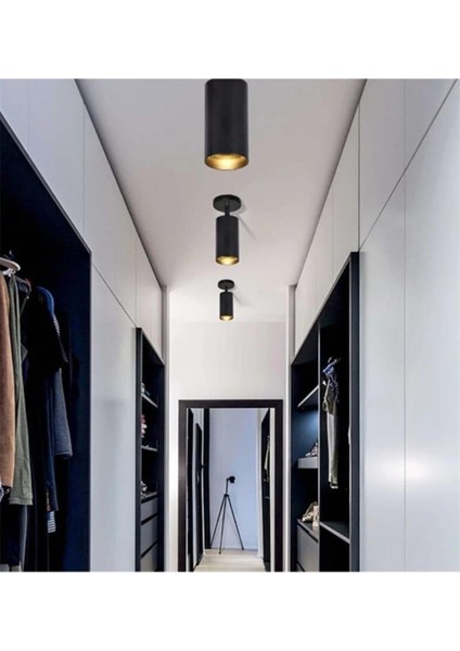 UltraNova Modern siyah metal spot avize, tekli, 20x60 cm, şık ve fonksiyonel aydınlatma.