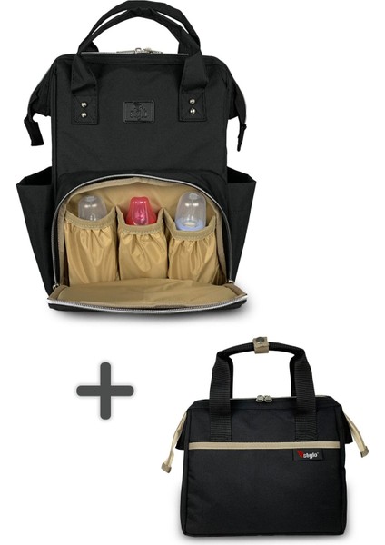UltraNova Siyah Anne Bebek Bakım Çantası ve Isı Yalıtımlı Beach Bag Termos Çanta Takımı fiyatları