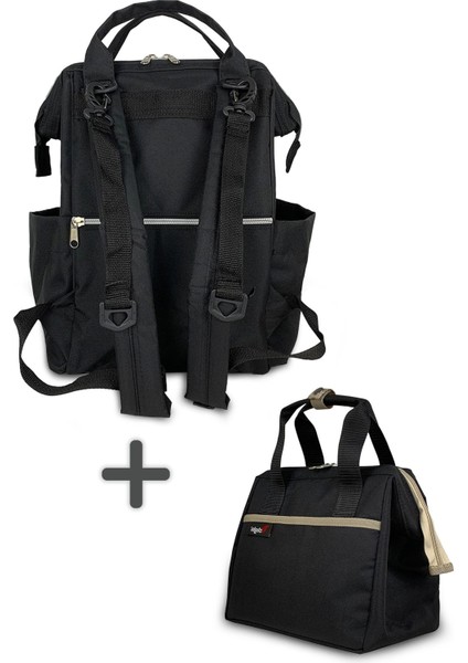 UltraNova Siyah Anne Bebek Bakım Çantası ve Isı Yalıtımlı Beach Bag Termos Çanta Takımı fırsatları