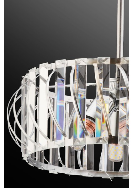 UltraNova Krom Kristal Taşlı Modern Avize 30x60, Metal Işıklandırma Aydınlatma Dekorasyon modelleri