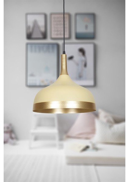 UltraNova Modern spor sarkıt avize, metal materyal, 50x30 cm, şık tasarım, altın ve krem renkli fiyatları
