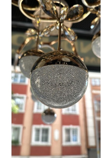 UltraNova Şık Modern Sarkıt LED Avize, 3 Renkli, Altın Kaplama, Alüminyum, 55x57 cm modelleri