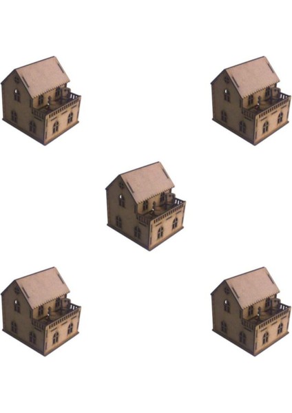 UltraNova Boyanabilir Ahşap 3D Puzzle, Asmalı Konak, 15x15x13,5 cm, 5 adet, kahverengi