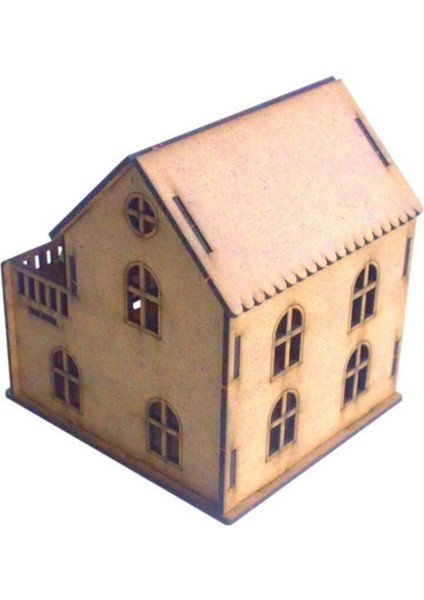 UltraNova Boyanabilir Ahşap 3D Puzzle, Asmalı Konak, 15x15x13,5 cm, 5 adet, kahverengi
