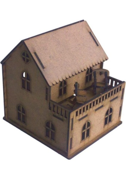 UltraNova Boyanabilir Ahşap 3D Puzzle, Asmalı Konak, 15x15x13,5 cm, 5 adet, kahverengi