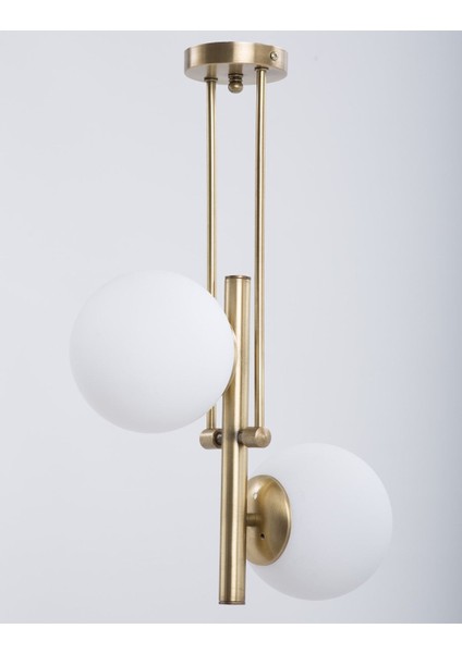 UltraNova Şık Eskitme Beyaz Camlı Ahşap Avize, 2'li, 30x60 cm fiyatları